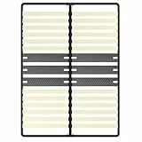 DEWINNER - Sommier 160x200 cm | 2x15 Lattes Peuplier Naturel | Pied T Réglable en Hauteur | Style Contemporain | Ergonomique | Assemblage Ultra-Rapide (1 Pied)