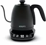 Krups Bouilloire col de cygne, Polyvalente, Thé, Café, Infusion, 8 températures, Maintien au chaud 30 min, Couvercle amovible, Café Control BW923810, Noir