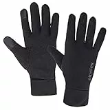 ALPIDEX Gants Sport Légers Tactiles Course Thermique Antiderapant Running Velo Femme Homme Coupe-Vent Respirant Chaud, Taille:M, Couleur:Black