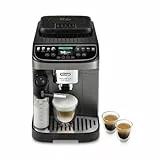 De'Longhi Magnifica Evo Next ECAM312.80.TB, Machine Café Automatique, Machine Café Grains pour Café et Cappuccino avec Écran Tactile Intuitif, 1450W, Noir/Titane