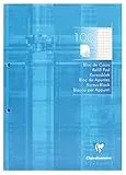 Clairefontaine 5815C Un Bloc de Cours Encollé Perforé Bleu Ciel - A4 21x29,7 cm - 200 Pages Petits Carreaux avec Marge - Papier Blanc 90 g - Couverture Carte Pelliculée