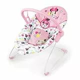 Bright Starts - Disney Baby, Transat - Minnie Mouse Spotty Dotty Avec Vibrations, 2 Jouets, 3 Points Harnais, Coussin Lavable En Machine, Rose, Dès La Naissance À 9