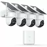 AOSU 2K Camera Surveillance Exterieure sans Fil, 4 Cam-Kit avec Homebase, Zéro Frais, 360° Panoramique PTZ, 3MP WiFi Solaire Caméra Exterieur à Batterie, Vision Vocturne, Alarme Lumineuse Sonore