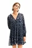 Desigual Robe Doudoune pour Femme, Bleu, M