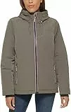 Tommy Hilfiger Veste softshell épaisse à capuche doublée en polaire pour femme, charbon, X-Large