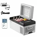 VEVOR Mini Réfrigérateur de Voiture Mini Frigo Portable Électrique 45W avec Panneau Numérique -20 à 20℃ pour Garder la Fraicheur des Boissons et Bieres 0.2 kw.h/24 h Camping 56x29x30CM (20L)