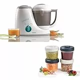 BÉABA, Babycook Original, Robot Bébé 4 en 1 Mixeur-Cuiseur, et 4 Portions Conservation Clip, Pots empilables et emboîtables, Diversification alimentaire, Petits pots bébé maison, Graduation