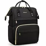 LOVEVOOK Sac à dos imperméable pour ordinateur portable style vintage avec port de charge USB et compartiment pour ordinateur portable de 14, 15,6 et 17″, Noir , 15.6inch