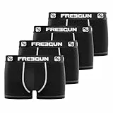 FREEGUN Caleçon Homme Multi-Sport, Boxer Homme, Doux, Agréable (Lot de 4), Noir, Blanc, Taille L