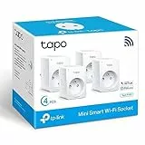 Tapo Prise Connectée WiFi, Prise Intelligente compatible avec Alexa et Google Home, 10A Type E, Contrôler le ventilateur, la cafetière, la lampe à distance, aucun hub requis, Tapo P100(FR) 4 Pack