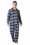CityComfort Pyjama Homme, Ensemble de Pyjamas à Carreaux (Navy/Bordeaux, L)