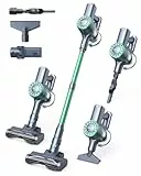 MIUZZY Aspirateur Balai sans Fil, 30kPa|260W Aspirateur sans Fil Puisssant Anti-Emmêlement Balai Aspirateur pour Tapis|Sols Durs|Poils d'animaux