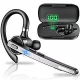 New bee Oreillette Bluetooth sans Fil, V5.1 Kit Main Libre Bluetooth avec Dual Mic Oreillette Bluetooth 72Hs de Temps de Lecture CVC8.0 Casques Bluetooth Mono Écouteur pour Affaires/Bureau