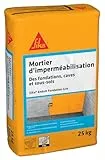 SIKA - Enduit fondation mortier d'imperméabilisation de caves/sous-sol - Sika Enduit Fondation Gris - Imperméable à l'eau - Durcissement rapide - Esthétique 25kg