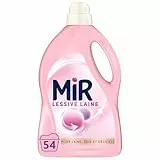 Mir - Lessive Liquide - Lessive Laine - Main & Machine - Raviveur - Formule Unique 3en1 - Douceur - Fibres - Tenue - Toucher Cachemir - Anti-Bouloche - Pour Laine - Soie - Délicats - 54 Lavages
