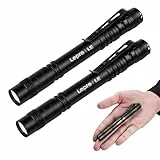 Lepro Mini Lampe Torche LED, 13 cm Portable Léger Lampe de Poche, 3 Modes D’eclairage, Étanche Lampe Torche Pile avec Clip, Parfaite pour Camping Randonnée Urgence Inspection Réparation, Lot de 2