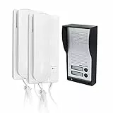 SCS Sentinel, PAF0007, Interphone Audio Filaire 2 Logements, Portier avec Fil de Raccordement, 2 Combinés Intérieurs, 1 Platine de Rue Extérieure, 2 Adaptateurs Secteurs, AudioKit Duo