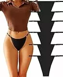 BeReady Lot de 6 String Coton Femme Réglables String Femme Sexy Chic Lingerie Femme Dentelle Culotte Femme Coton Tanga Coton Femme sous Vêtements Femme Slip Femme