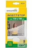 Schellenberg 50714 Moustiquaire fenêtre recoupable aux dimensions souhaitées, avec ruban auto-aggripant de fixation et cutter, 130 x 150 cm, Blanc