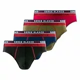 Serge Blanco Boxer Homme Anti-transpirant, Calecon Homme, Confortable, Maintien Anti-Glisse (Lot de 4), Rouge, gris, bleu, noir, M