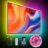 Liwqolx Ruban LED 3 m, RGBIC TV Rétroéclairage LED Synchronisation Musique, Smart Bande LED avec APP et Télécommande, USB Intégration IC Éclairage, pour TV 45-65 Pouces et PC,Chambre,Noël