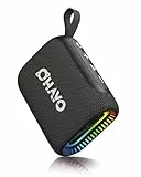 OHAYO Enceinte Bluetooth Mini avec Éclairage RGB Bluetooth 5.3, Haut-Parleur Extérieur Étanche IPX7 Autonomie 24H, pour iPhone, Fêtes, Extérieur, Noir
