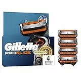 Gillette Lot De 4 Recharges De Rasoir Pour Hommes Proglide Power, AUTHENTIQUES, Cartouche A 5 Lames Ultra-Affutées, Nouvelle Lubrification, Bande Lubrifiante x2, Rasage Du Visage Flexible