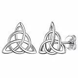 ChicSilver Boucles d'oreilles Femme Argent-Puces d'Oreilles Triangle celtique-Clous d'Oreilles Enfant Fille, Bijoux Hypoallergénique Fantaisie pour Femmes,Enfants Filles,Cadeau Anniversaire