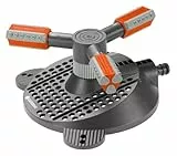 Arroseur rotatif Mambo Comfort de Gardena : arroseur de pelouse pour un arrosage uniforme, gicleurs rotatifs de précision, pour des surfaces de jusqu'à 310 m², portée max. du jet 20 m (2062-20)