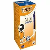 BIC M10 Original Stylos-Bille Rétractables Pointe Moyenne (1,0 mm) - Bleu, Boîte de 50