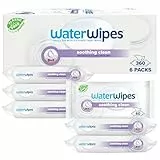 WaterWipes Soothing Clean Baby Wipes, 360 unités (6 paquets), 99% d'eau avec extraits botaniques, 3-en-1 nettoie, soigne, apaise, non parfumées, emballage pouvant varier