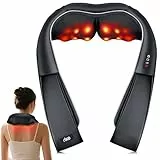 Masseur dos et Cervicales avec Chaleur, Appareil de Massage Cervicales et cou Électrique Shiatsu Masseur Cervical, Cadeau pour les Femmes/les Hommes/Papa/Maman