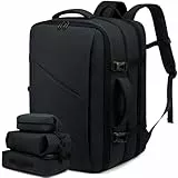 LOVEVOOK Sac à Dos Voyage Cabine Avion 40L Grand Bagage à Main Antivol Sac à Dos Ordinateur Portable 17 Pouces Imperméable Homme Femme Noir