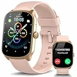 Montre Connectée Femme Homme avec Appel Bluetooth, 1.95'HD Ecran Incurvé Smartwatch Podometre/Cardiofrequencemetr/Sommeil, Montre Sport avec 110+ Modes Sportifs, Montre Intelligente Étanche IP68 Rose