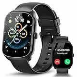 Montre Connectée Femme Homme avec Appel Bluetooth, 1.95'HD Ecran Incurvé Smartwatch Podometre/Cardiofrequencemetr/Sommeil, Montre Sport avec 110+ Modes Sportifs, Montre Intelligente Étanche IP68 Noir