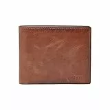 Fossil Portemonnaie pour homme Derrick, cuir Bifold brun 11.4 cm L x 2.5 cm W x 9.5 cm H ML3687200
