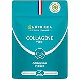 COLLAGENE - Type I - Source de vitamine C - Hydratation de la Peau - Protège Os & Articulations - 900 mg - 90 Gélules - Nutrimea - Fabriqué en France