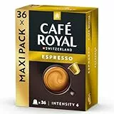 Café Royal Espresso 36 Capsules pour Machine à Café Nespresso (R) - Intensité 5-10 - Capsules de Café certifiées UTZ en Aluminium recyclable