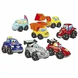 Jouets Ecoiffier - 3298 - Coffret 7 Véhicules Fast Car Abrick - Jeu de Construction pour Enfant - Dès 18 Mois - Fabriqué en France