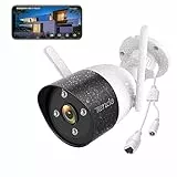 Tenda Caméra de Surveillance Extérieur, 1080P Camera Surveillance WiFi avec Audio Bidirectionnel, Vision Nocturne en Couleur, Détection de Personne & Mouvement AI, Compatible avec Alexa, CT3
