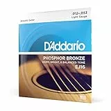 D'Addario Cordes Guitare Acoustique | Corde Guitare Folk | EJ16 | Cordes en bronze phosphoreux pour guitare acoustique | Léger 12-53