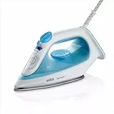 Braun TexStyle 1 SI1050BL Fer à Repasser Vapeur, Débit de Vapeur 25 g/min, Coup de Vapeur 120 g/min, Semelle Super Céramique, Vapeur Verticale, Réservoir d'eau 220 ml, 2000W, Bleu