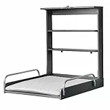 roba Table à Langer Murale Pliante en Bois Laqué Anthracite + Matelas de Change Hydrofuge 'roba Style gris' - 2 Étagères Pratiques - Supporte Jusqu'à 15 kg - Peu Encombrante