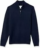 Amazon Essentials Pull à Fermeture Éclair 3/4, à Manches Longues, Doux Au Toucher Homme, Bleu Marine, XL