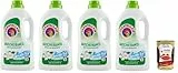 Chanteclair Lavatrice Musc blanc Detersivo Liquido Lessive liquide pour machine à laver Formule avec dégraissant 28 lavages 4 x 1260 ml + Italian Gourmet polpa 400 g