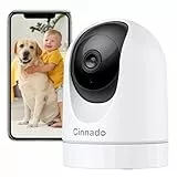 Cinnado 3MP Camera Surveillance WiFi Interieur - 2K Caméra de Surveillance Interieure pour Bébé/Chat/Chien, Détection Humaine AI, Suivi Intelligent 360°, Enregistrement continu avec Carte microSD