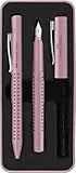 Faber-Castell 201528 - Set d'écriture Grip 2010, stylo bille et stylo plume, rose shadows, 1 pièce