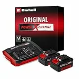 Einhell Starter Kit 2 x 4,0 Ah + Double Chargeur Power X-Change (Lithium-Ion, 18V, 1 chargeur + 2 batteries 4,0 Ah, pour tous les appareils Einhell Power X-Change)
