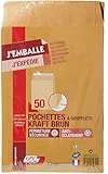 GPV Paquet de 50 pochettes kraft brun auto-adhésives, format C4 229 x 324 mm soufflet 30 mm 120g
