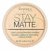 Rimmel - Poudre Compact Stay Matte - Anti-Brillance - Fini Mat et Naturel - 001 Transparent - 14gr